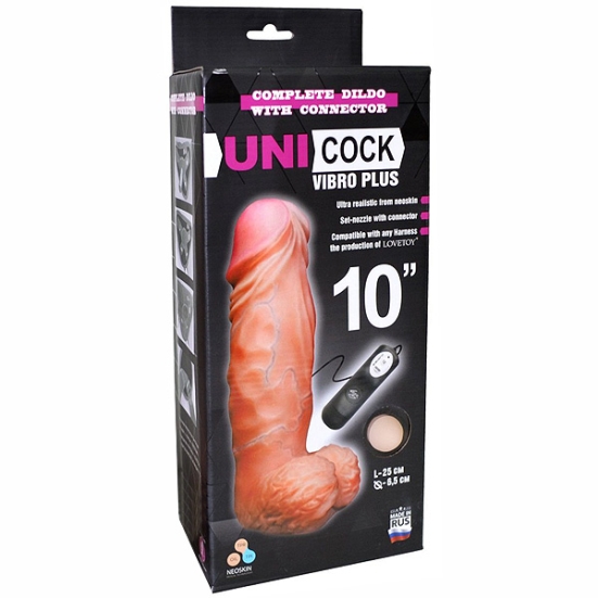 Фаллос-насадка Unicock 10" Vibro Plus